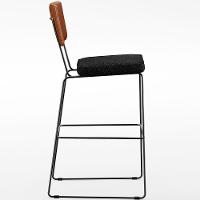 Kit 05 Banquetas Altas Cozinha Camel Linho Chumbo