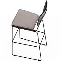 Kit 05 Banquetas Altas Cozinha Allana L02 Preto Linho Bege - 3