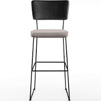 Kit 05 Banquetas Altas Cozinha Allana L02 Preto Linho Bege - 5