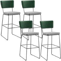 Kit 04 Banquetas Altas Facto Verde Musgo Linho Cinza - 1