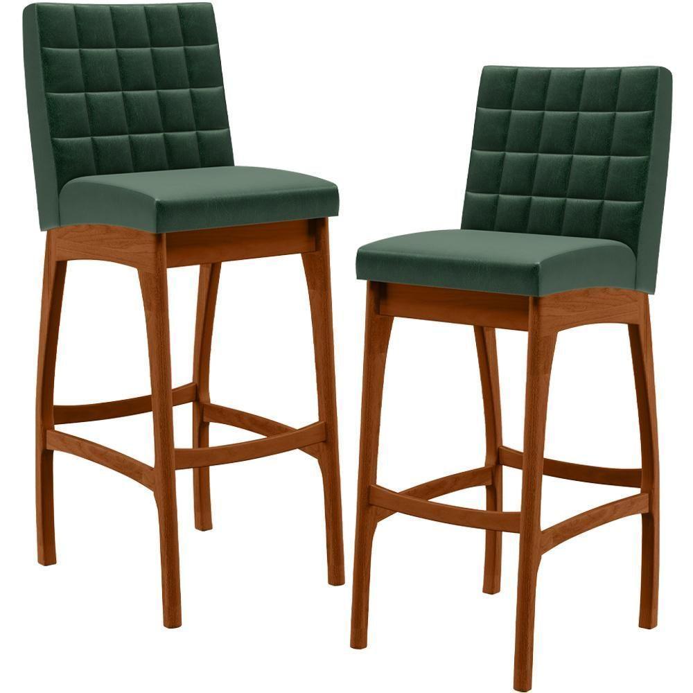 Kit 02 Banquetas Altas Mila Facto Verde Musgo - 1