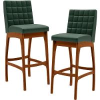 Kit 02 Banquetas Altas Mila Facto Verde Musgo - 1