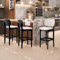 Kit 6 Banquetas Alta Bar Cozinha Betta L02 Preto Linho Cru - 8