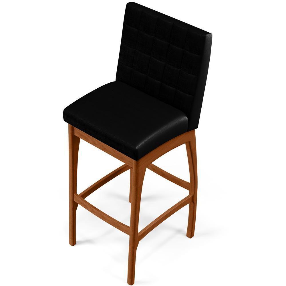 Kit 05 Banquetas Altas Mila Facto Preto - 3