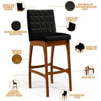 Kit 05 Banquetas Altas Mila Facto Preto - 7