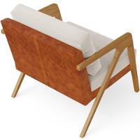 Kit 04 Poltronas Sala L02 Couríssimo Camel Linho Cru