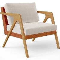 Kit 04 Poltronas Sala L02 Couríssimo Camel Linho Cru - 13