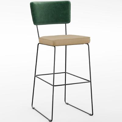 Banqueta Alta Allana L02 Verde Musgo Bege Escuro
