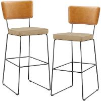 Kit 02 Banquetas Altas Whisky Linho Bege Escuro - 1