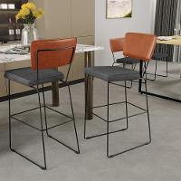 Kit 03 Banquetas Altas Camel Linho Cinza Escuro - 9