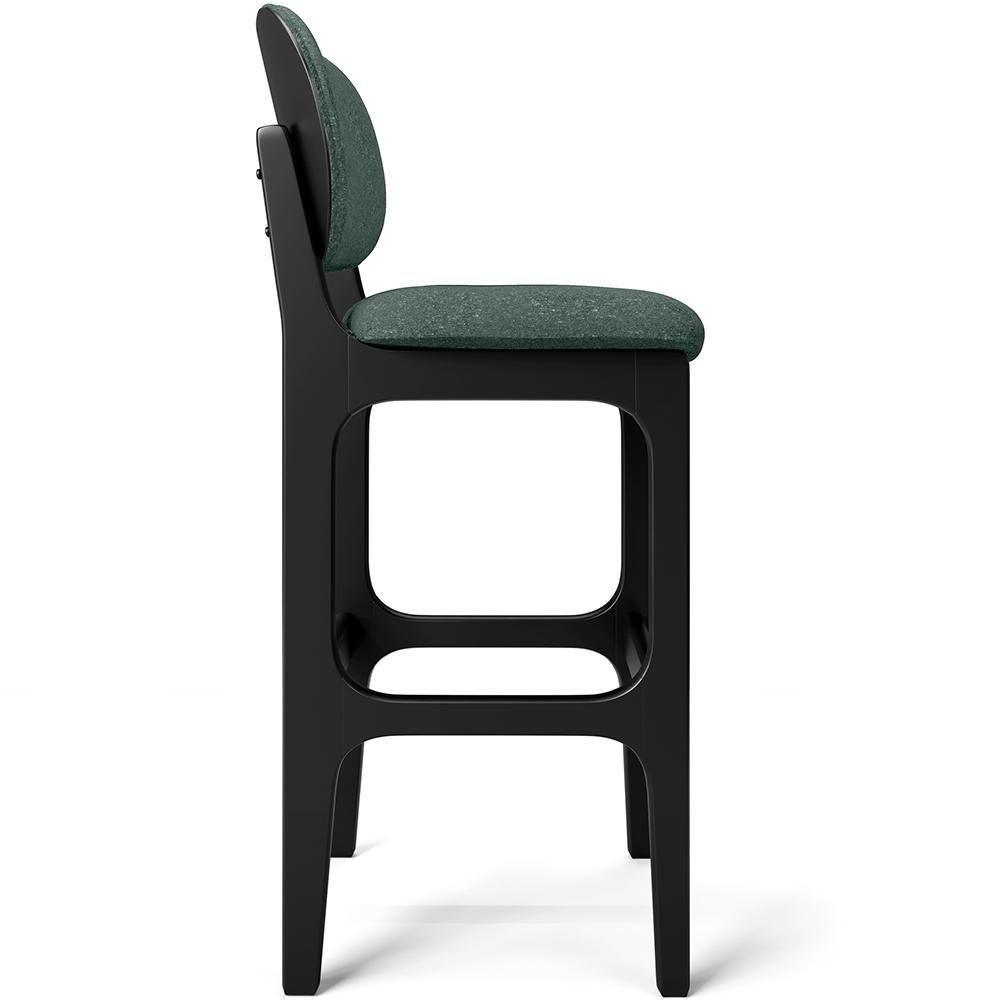 Kit 3 Banquetas Alta Cozinha Betta L02 Preto Verde Musgo - 3