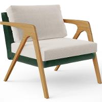 Poltrona Para Sala Estar Pietra Facto Verde Musgo Linho Cru - 1