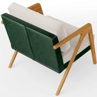 Poltrona Para Sala Estar Pietra Facto Verde Musgo Linho Cru