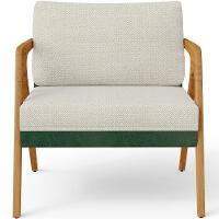 Kit 04 Poltronas Pietra Facto Verde Musgo Linho Champagne