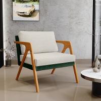 Kit 04 Poltronas Pietra Facto Verde Musgo Linho Champagne - 8