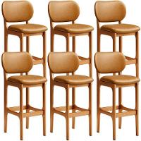 Kit 6 Banquetas Alta Bar Cozinha Betta L02 Imbuia Whisky - 1