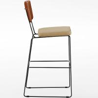 Kit 05 Banquetas Altas Camel Linho Bege Escuro