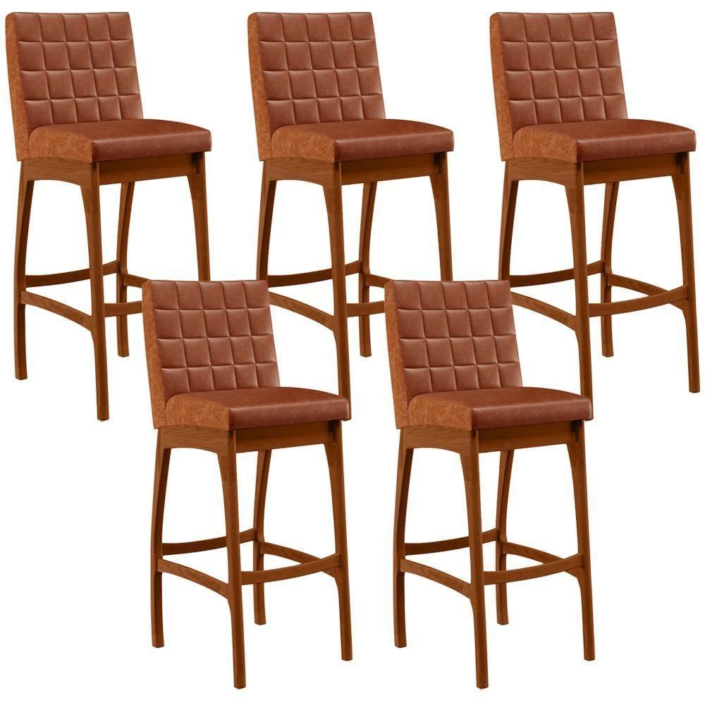 Kit 05 Banquetas Altas Mila Camel - 1