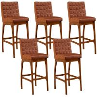 Kit 05 Banquetas Altas Mila Camel - 1