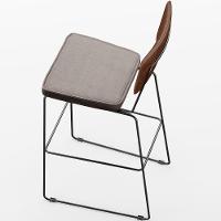 Kit 04 Banqueta Alta Cozinha Allana L02 Marrom Linho Bege