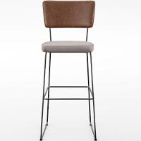 Kit 04 Banqueta Alta Cozinha Allana L02 Marrom Linho Bege - 7