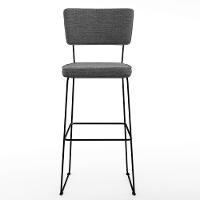 Kit 03 Banquetas Alta Linho Cinza Escuro - 5