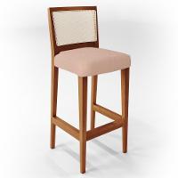 Kit 03 Banquetas Alta Branco Linho Rosê