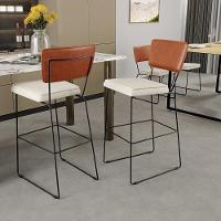 Kit 04 Banquetas Altas Camel Linho Champagne - 9