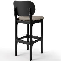 Kit 2 Banquetas Alta Betta Preto Linho Bege - 2