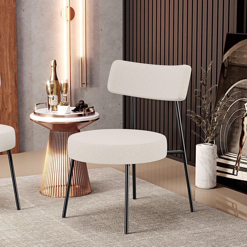 Poltrona Base Fixa Londres F01 Linho Bege - 7