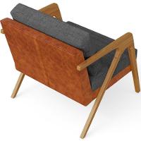 Kit 02 Poltronas Sala L02 Camel Linho Cinza Escuro