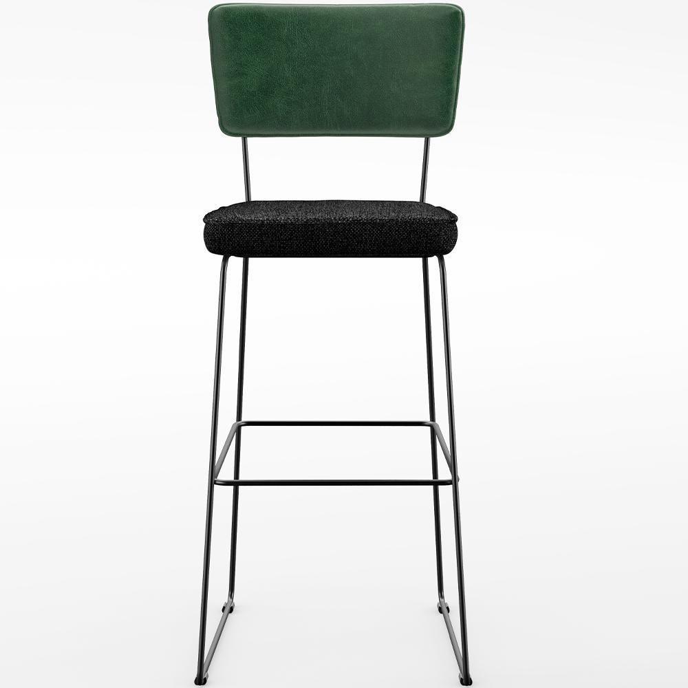 Kit 03 Banquetas Altas Allana L02 Verde Musgo Chumbo - 3