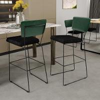 Kit 03 Banquetas Altas Allana L02 Verde Musgo Chumbo - 7