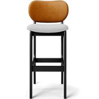 Kit 4 Banquetas Alta Betta Preto Whisky Linho Cinza