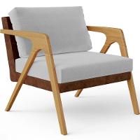 Kit 2 Poltronas Pietra L02 Couríssimo Marrom Linho Cinza - 7