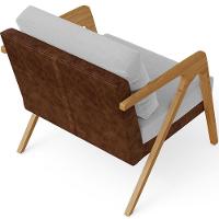 Kit 2 Poltronas Pietra L02 Couríssimo Marrom Linho Cinza - 9