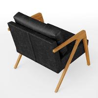 Kit 04 Poltronas Estrutura Madeira L02 Preto Brilho - 2