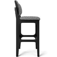 Kit 2 Banquetas Alta Betta Preto Suede Pied Poule - 3