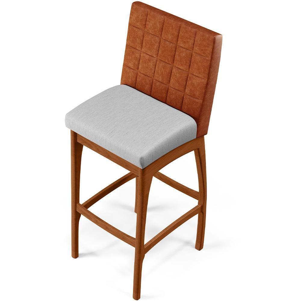 Banqueta Alta Para Cozinha B04 Camel Cinza - 3