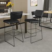 Kit 03 Banquetas Altas Base Em Aço Fixa Preto - 9