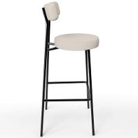 Kit 04 Banquetas Altas Estrutura Em Aço Milão Linho Bege - 3