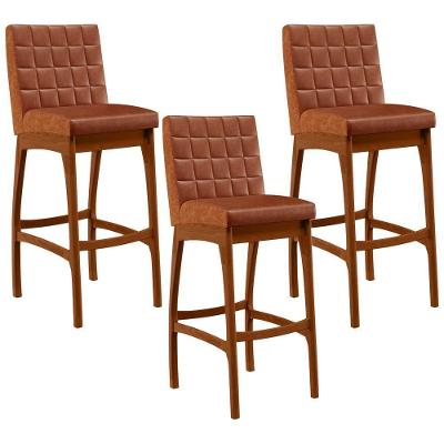 Kit 03 Banquetas Altas Mila Camel