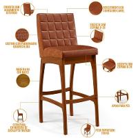 Kit 03 Banquetas Altas Mila Camel - 7