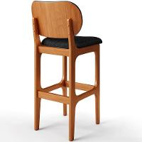 Kit 3 Banquetas Alta Betta Imbuia Linho Chumbo - 2