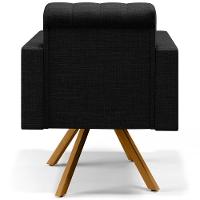 Poltrona Giratória Manu L02 Capitonê Linho Chumbo - 3