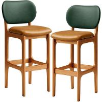 Kit 2 Banquetas Alta Betta Imbuia Facto Verde Whisky - 1