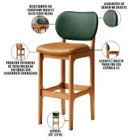 Kit 2 Banquetas Alta Betta Imbuia Facto Verde Whisky - 6