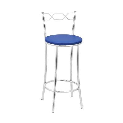 Kit 2 Banquetas Cromadas Treparoni Azul