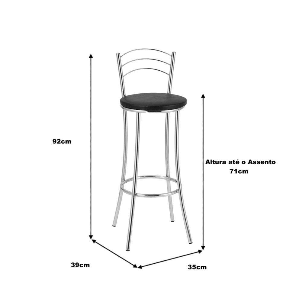 Kit 2 Banquetas com Encosto Treparoni Preto - 2