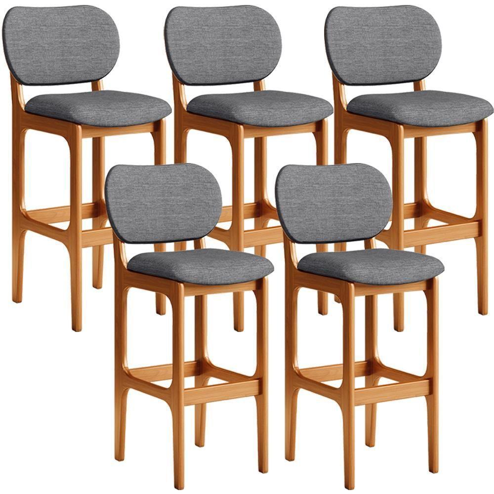 Kit 5 Banquetas Alta Cozinha Betta L02 Imbuia Cinza Escuro - 1